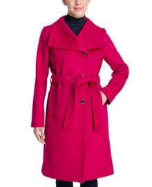 MICHAEL Michael Kors Womens Asymmetric Belted Wrap Coat - Macys at Macys