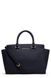 MICHAEL Michael Kors and39Large Selmaand39 Zip-Top Satchel in navy at Nordstrom