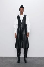 MIDI PINAFORE DRESS WITH BUTTONS at Zara