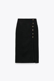 MIDI SKIRT WITH BUTTONS - Black   United States at Zara