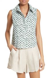 MILLY   Bambino Palm Print Tie Back Top   Nordstrom Rack at Nordstrom Rack