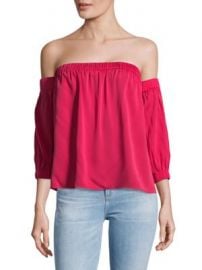 MILLY - Solid Off-The-Shoulder Silk Top at Saks Off 5th