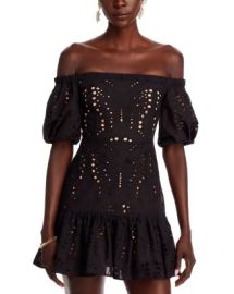 MILLY Butterfly Eyelet Off-the-Shoulder Dress Bloomingdales at Bloomingdales