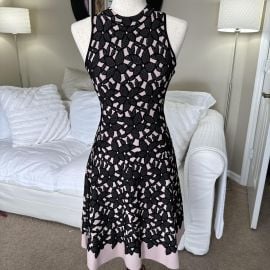 MILLY Floral Mesh Jacquard Flow Dress. Stretch... at Depop
