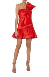 MILLY Harley Bow Mini Dress In Red ShopSimon at Shop Simon