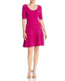 MILLY Mixed-Knit Fit and Flare Dress Women - Bloomingdale s at Bloomingdales