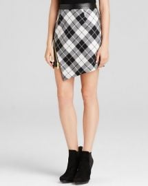 MILLY Skirt - Tartan Slit at Bloomingdales