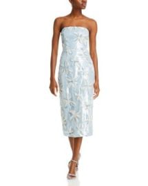 MILLY Strapless Sequin Floral Dress Bloomingdales at Bloomingdales