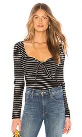 MINKPINK Morgan Stripe Rib Top in Black  amp  White from Revolve com at Revolve