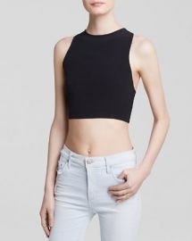 MINKPINK Top - Crepe Fitted Racer Crop at Bloomingdales