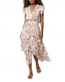 MISA Los Angeles Dakota Ruffle-Trim Midi Dress at Neiman Marcus