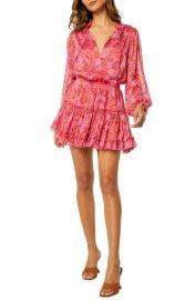 MISA Los Angeles Lorena Long Sleeve Tiered Hem Minidress at Nordstrom