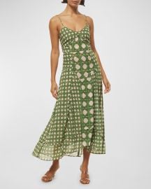 MISA Los Angeles Mila Scoop-Neck Geo-Print Midi Dress at Neiman Marcus