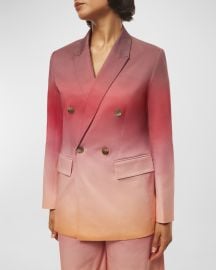 MISA Los Angeles Viva Ombr Stretch Cotton Double-Breasted Blazer at Neiman Marcus