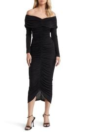 MISHA COLLECTION Isaure Ruched Long Sleeve Body-Con Cocktail Dress at Nordstrom