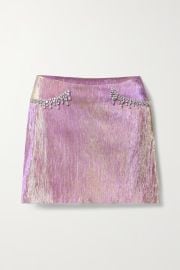 MISS SOHEE The Vanguard crystal-embellished stretch-lam mini skirt NET-A-PORTER at Net a Porter