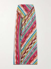 MISSONI Mare striped metallic crochet-knit maxi skirt at Net a Porter
