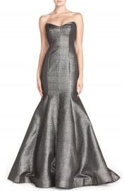 ML Monique Lhuillier Strapless Metallic Mermaid Gown at Nordstrom