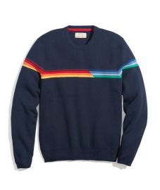 ML x LF Breck Stripe Sweater in Black Iris Multi Stripe Marine Layer at Marine Layer