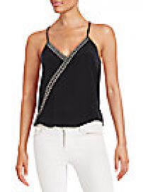 MLV - Scarlett Embellished Silk Wrap Top at Saks Off 5th