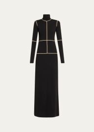 MM6 Maison Margiela Contrast Seam Turtleneck Maxi Dress - at Bergdorf Goodman