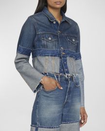 MM6 Maison Margiela Deconstructed Denim Sports Jacket at Neiman Marcus