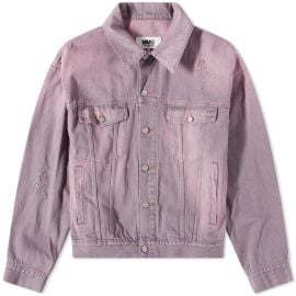 MM6 Maison Margiela Overdyed Denim Sports Jacket Pink END at END.