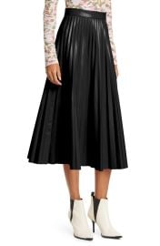 MM6 Maison Margiela Pleated Faux Leather Midi Skirt at Nordstrom