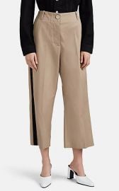 MM6 Maison Margiela Satin-Striped Cotton Crop Wide-Leg Trousers at Barneys