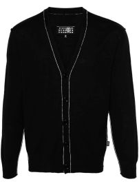 MM6 Maison Margiela exposed-seam Knit Cardigan - at Farfetch