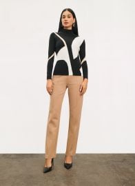 MOCK BLOCKED SWEATER - Donna Karan at Donna Karan