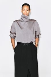 MOCK-NECK LYOCELL-COTTON SHIRT at COS