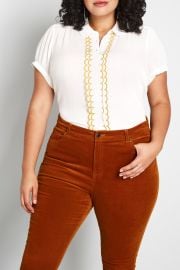 MODCLOTH   All About Scallops Short Sleeve Blouse   Nordstrom Rack at Nordstrom Rack