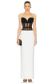 MONOT Bustier Maxi Dress in Black White FWRD at FWRD