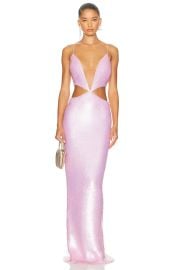 MONOT Long Fishscale Cut Out Maxi Dress in Pink FWRD at FWRD