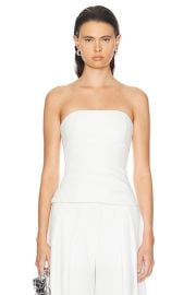 MONOT Strapless Ruched Top in White FWRD at FWRD