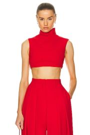 MONOT Turtleneck Sleeveless Crop Top in Red FWRD at FWRD