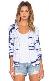 MONROW Bamboo Tie Dye Hoodie in Surf at Revolve