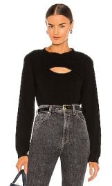 MONROW Supersoft Peekaboo Sweatshirt in Black at Revolve