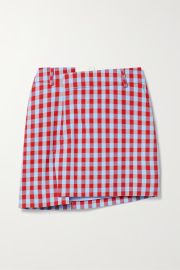 MONSE Asymmetric checked cotton-blend twill mini skirt NET-A-PORTER at Net a Porter