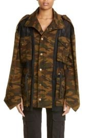 MONSE Camo Print Tulle Panel Field Jacket at Nordstrom