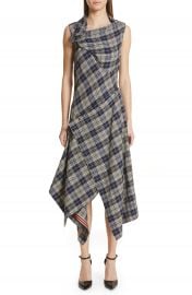 MONSE Plaid Asymmetrical Midi Dress   Nordstrom at Nordstrom