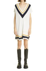 MONSE Varsity Wool Sweater Dress in Ivory Multi at Nordstrom