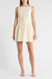 MOON RIVER Floral Embroidery Cotton Dress at Nordstrom