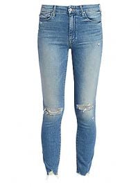 MOTHER - High-Rise Looker Ankle Fray Skinny Distressed Jeans at Saks Fifth Avenue