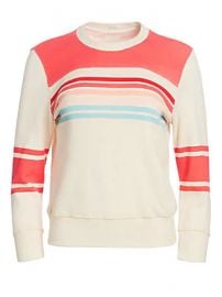 MOTHER - Koozie Half-Stripe Cotton Sweatshirt at Saks Fifth Avenue