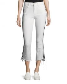 MOTHER Insider Crop Step-Fray Straight-Legs Jeans W  Racing Stripes at Neiman Marcus