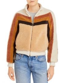 MOTHER Striped Sherpa Jacket Women - Bloomingdale s at Bloomingdales