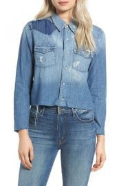 MOTHER Super Exs Crop Denim Shirt at Nordstrom