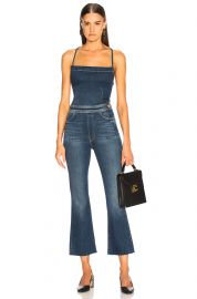 MOTHER TIE BACK HUSTLER ANKLE FRAY JUMPSUIT IN PARDON MY FRENCH at Forward